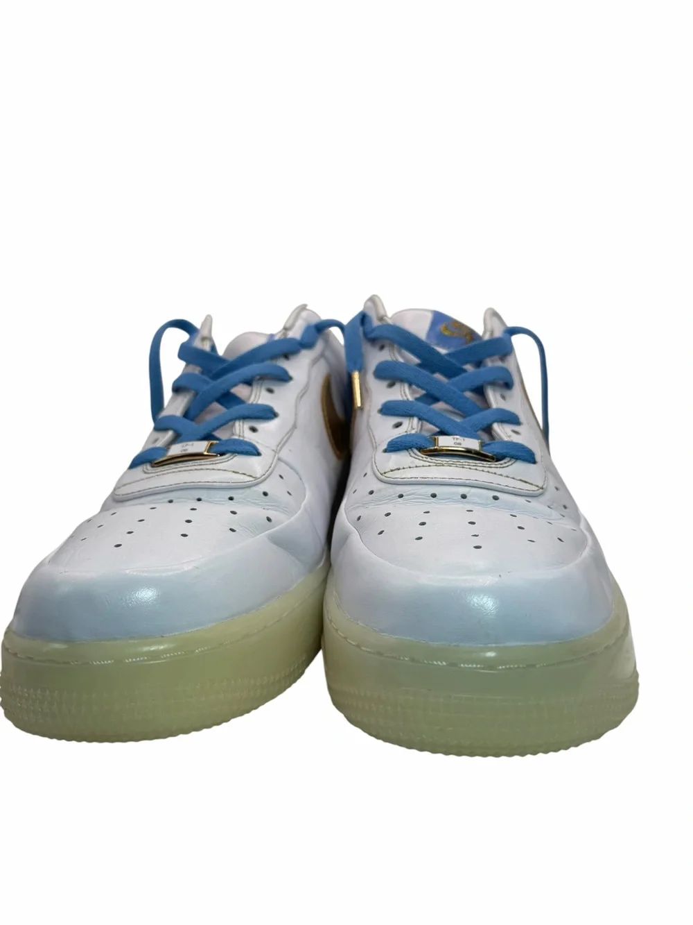 Nike Air Force 1 Low Supreme Rio Ferdinand 2009 White Gold Blue Men’s Size 14